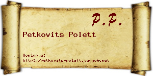 Petkovits Polett névjegykártya